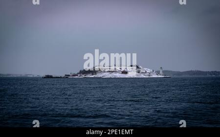 Fort Charlotte sull'isola di Georges parte di Parks Canada nella baia di Terence di Halifax Harbour Nova Scotia, Canada Foto Stock