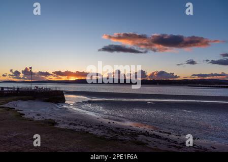 Sunset, Arnside, Cumbria, Regno Unito Foto Stock