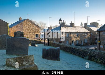 Una mattina gelida, Chipping, Preston, Lancashire, Regno Unito Foto Stock