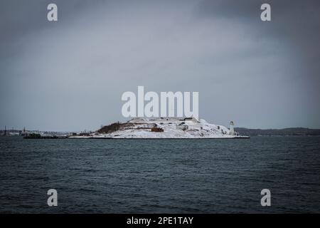 Fort Charlotte sull'isola di Georges parte di Parks Canada nella baia di Terence di Halifax Harbour Nova Scotia, Canada Foto Stock