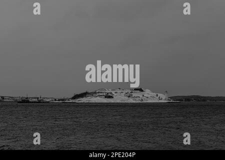 Fort Charlotte sull'isola di Georges parte di Parks Canada nella baia di Terence di Halifax Harbour Nova Scotia, Canada Foto Stock