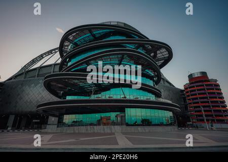 Moderno museo olimpico e sportivo 3-2-1 a Doha, Qatar Foto Stock