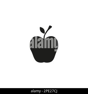 Icona di Apple in un elegante stile piatto isolato su sfondo grigio. Apple icona simbolo di pagina per il vostro web site design Apple icona logo, app, UI. Icona di Apple Illustrazione Vettoriale