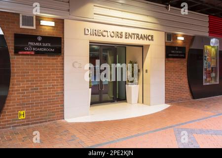 Direttore ingresso a Old Trafford Manchester sotto il tunnel di Monaco Foto Stock