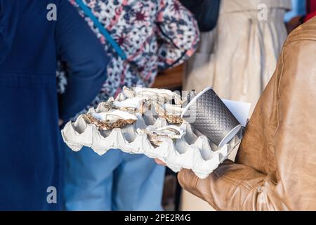 Il festival delle ostriche a riga, Lettonia Foto Stock