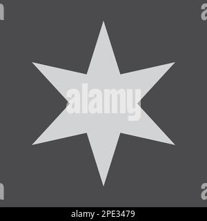 Icona a sei stelle appuntite isolata su sfondo scuro Illustrazione Vettoriale