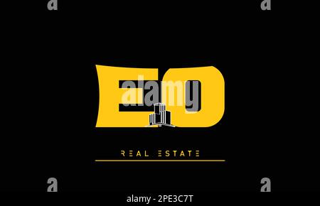 Lettere del bene immobile iniziali Monogramma logo EO , OE Illustrazione Vettoriale