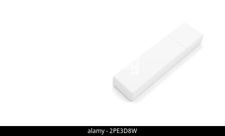 Unità flash USB isolata su sfondo bianco. Dispositivo di memorizzazione dati. Unità penna. Pendrive. illustrazione 3d. Foto Stock