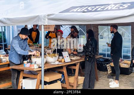 Il festival delle ostriche a riga, Lettonia Foto Stock