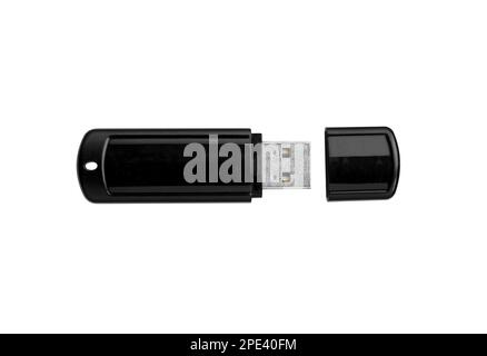 Memory stick USB. L'unità flash USB si ostruisce su sfondo bianco. Foto Stock