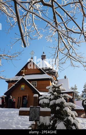 Chiesa di Hutsul a Kryvorivnya, Ivano-Frankivsk Oblast. Ucraina. Foto Stock