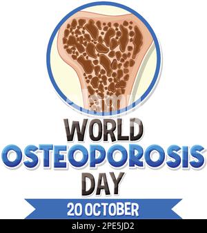 Giornata mondiale dell'osteoporosi nel mese di ottobre illustrazione Illustrazione Vettoriale