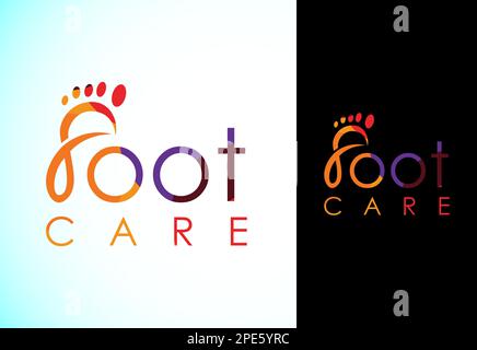 Modello con logo poligonale per piede e cura, basso poly per l'assistenza sanitaria a piede e caviglia Illustrazione Vettoriale