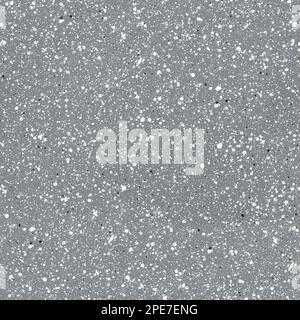 Texture o carta da parati senza cuciture, rivestimento antiaderente in granito. Piccole macchie bianche e nere su sfondo grigio. Alta risoluzione. Profondità di campo completa. Foto Stock