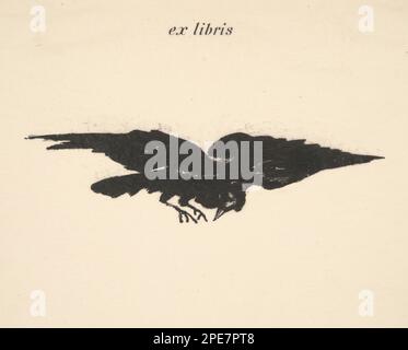 Il Raven (le corbeau): Volando Raven (ex libris) 1875 di Edouard Manet Foto Stock