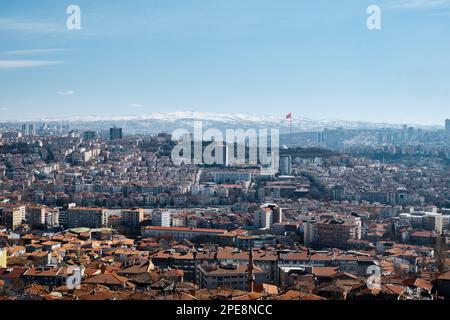 Tetti di tegole di Ankara Foto Stock