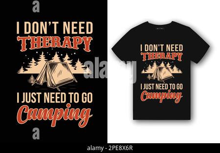 Design della t-shirt da campeggio Illustrazione Vettoriale