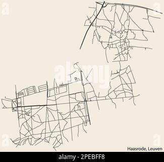 Mappa stradale del BOROUGH DI HAASRODE, LEUVEN Illustrazione Vettoriale