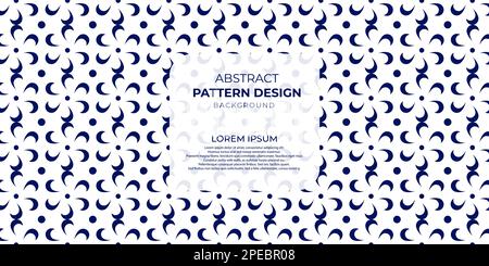 Forme creative senza cuciture modello in stile geometrico orientale tradizionale sfondo vettoriale astratto blu e bianco Illustrazione Vettoriale