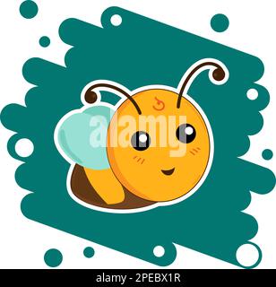 Ape divertente su sfondo turchese Illustrazione Vettoriale