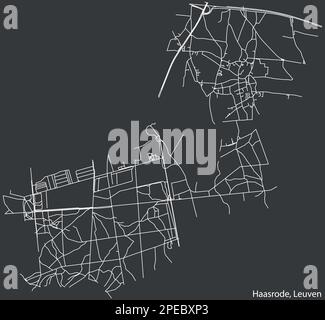 Mappa stradale del BOROUGH DI HAASRODE, LEUVEN Illustrazione Vettoriale