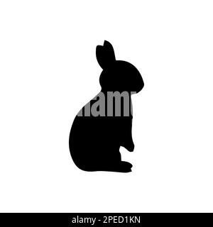 Icona di coniglio, simbolo di animale coniglietto di pasqua. Simbolo di stile lineare per concetto mobile e web design. Illustrazione del logo del simbolo del coniglio. grafica vettoriale Illustrazione Vettoriale