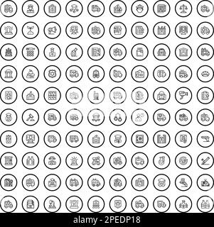 100 icone di reparto impostate. Illustrazione di 100 icone di reparto set di vettori isolati su sfondo bianco Illustrazione Vettoriale