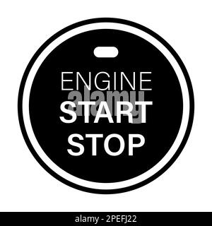 Vettore icona Stop/Start automatico per disattivare automaticamente il segnale del motore dell'auto per design grafico, logo, sito Web, social media, app mobile, UI Illustrazione Vettoriale