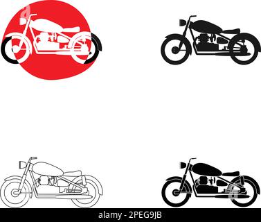 disegno grafico vektor icon moto d'epoca Illustrazione Vettoriale