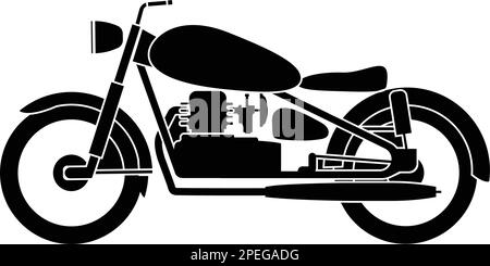 disegno grafico vektor icon moto d'epoca Illustrazione Vettoriale