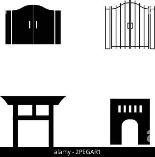 disegno di illustrazione semplice dell'icona del cancello Illustrazione Vettoriale