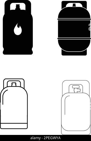 Icona bombola GPL, icona bombola gas di petrolio liquefatto Illustrazione vettoriale Illustrazione Vettoriale