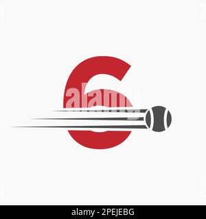 Lettera iniziale 6 Tennis Logo. Tennis Sport logo simbolo Illustrazione Vettoriale