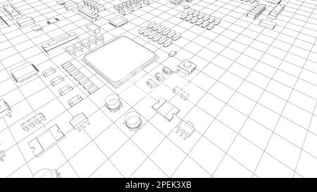 Circuito stampato elettrico, chip vari Foto Stock