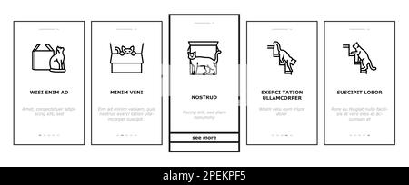 preposizionamento delle icone di inserimento in lingua inglese set vector Illustrazione Vettoriale