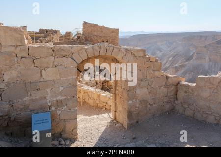 Masada National Park nella regione del Mar Morto di Israele. Foto Stock