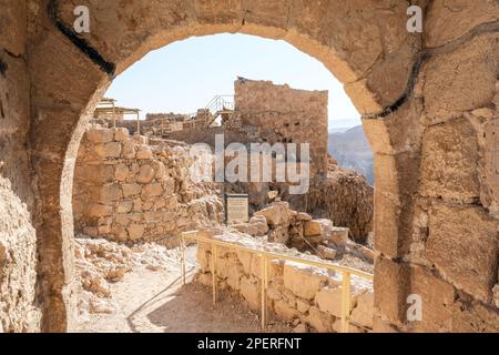 Masada National Park nella regione del Mar Morto di Israele. Foto Stock