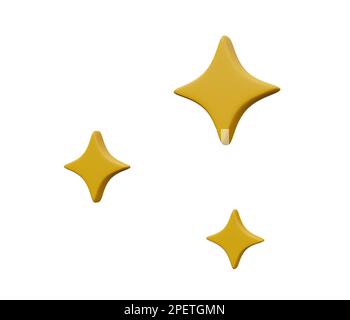 icona star sparkle 3d. Foto Stock