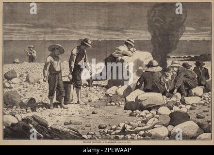 Schizzi sul lato del mare - Un clam-Bake, pubblicato nel 1873 da William H. Redding dopo Winslow Homer Foto Stock