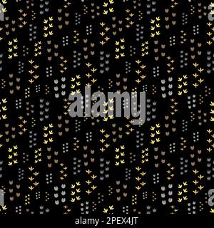 Acquerello senza cuciture modello di allevamento con animali domestici. Cavallo, pecora, vacca, maiale, oca, pollo. terreno agricolo modello infantile senza cuciture. Foto Stock