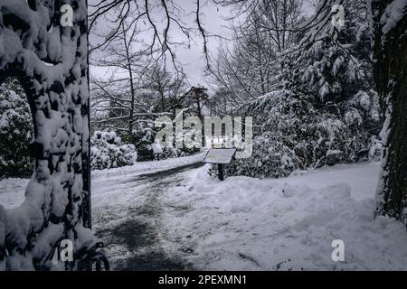 Porte in ferro battuto dei Giardini pubblici di Halifax Sito storico nazionale del Canada eretto per onorare il Battaglione provvisorio di Halifax Foto Stock