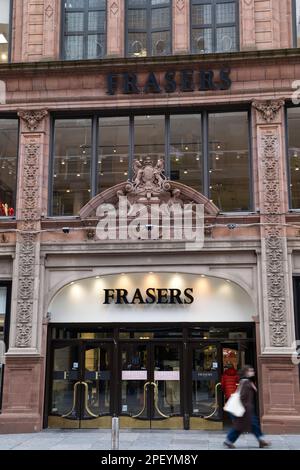 Ingresso ai grandi magazzini Frasers, Buchanan Street, Glasgow, Scozia, Regno Unito Foto Stock