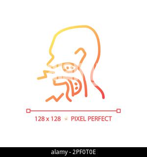Tonsillite cancro pixel gradiente perfetto icona vettore lineare Illustrazione Vettoriale