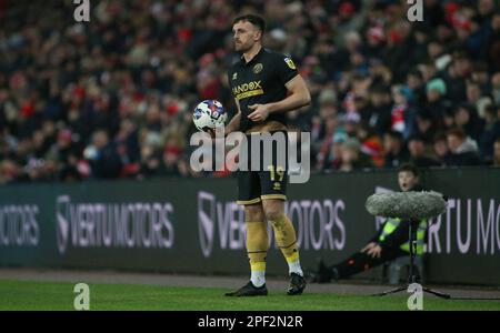 Jack Robinson di Sheffield United durante la partita del campionato Sky Bet tra Sunderland e Sheffield United allo Stadio di Light, Sunderland, mercoledì 15th marzo 2023. (Foto: Michael driver | NOTIZIE MI) Credit: NOTIZIE MI & Sport /Alamy Live News Foto Stock