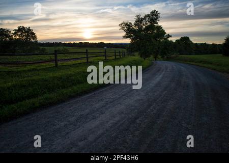 STATI UNITI - 11 giugno 2019: Una vista occidentale al largo di Welbourne Road vicino a Unison, Virginia. (Foto di Douglas Graham/WLP) Foto Stock