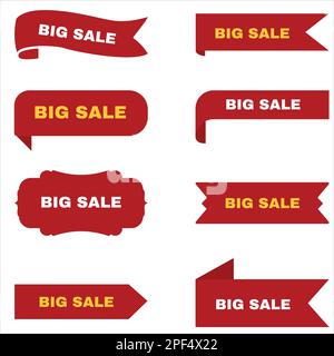 Collezione di grande vendita banner design. Banner di vendita grande. banner di vendita. progettazione di banner di vendita Illustrazione Vettoriale