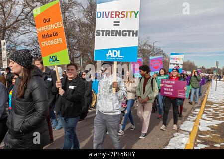 Denver, Colorado, l'annuale marata del Martin Luther King Day (marzo e sfilata) Foto Stock