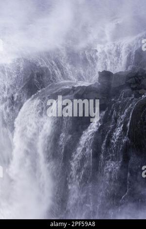 Particolare di Detifoss, canyon di Joekulsargljufur, Joekulsa a Fjoellum, Joekulsargljufur Nationalparc, Islanda del Nord, Islanda Foto Stock