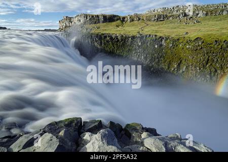 Particolare di Detifoss, canyon di Joekulsargljufur, Joekulsa a Fjoellum, Joekulsargljufur Nationalparc, Islanda del Nord, Islanda Foto Stock