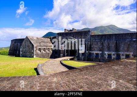 Ingresso alla Fortezza di Brimstone Hill a St Kitts Foto Stock